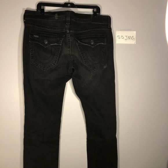 true religion black distressed jeans